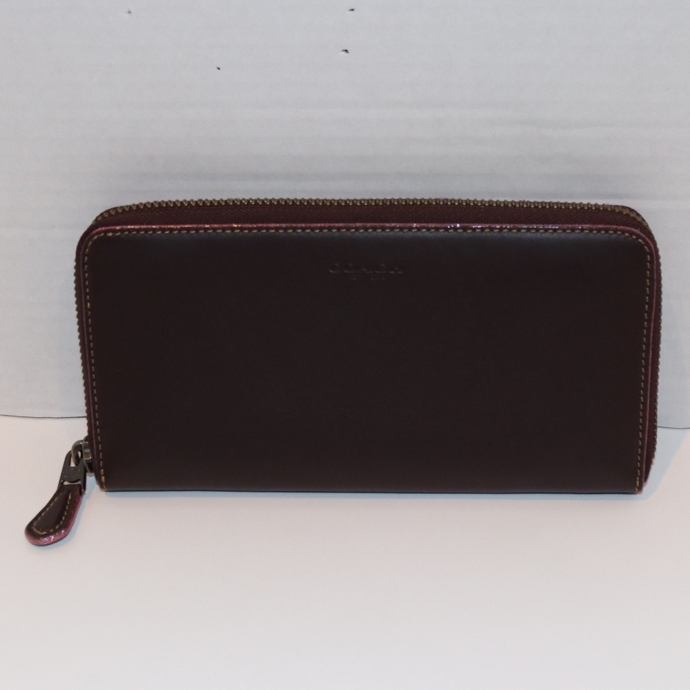 Purple Coach Accordion Zip Wallet